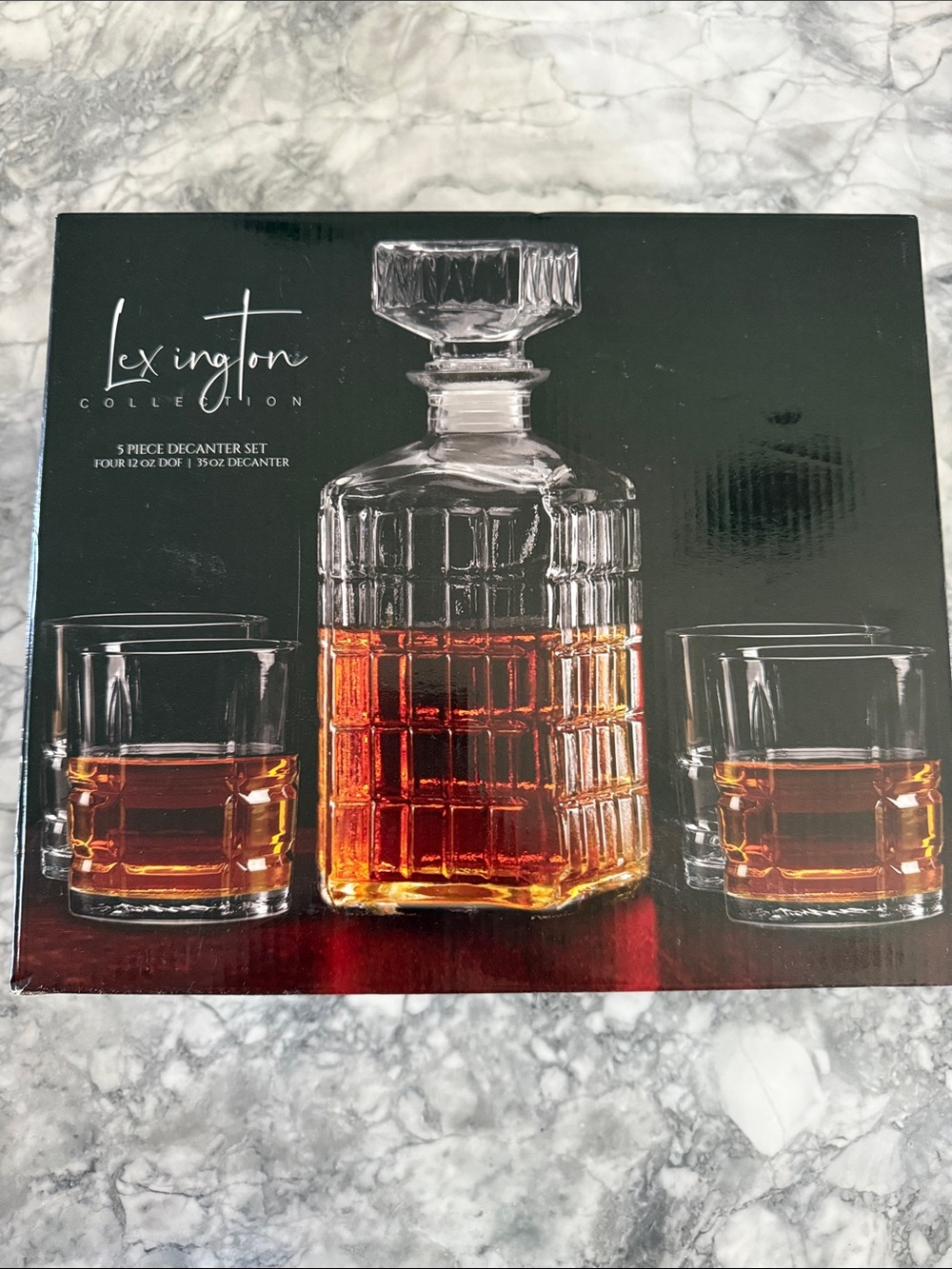 Lexington Collection Whisky Glass Decanter Set - Clear